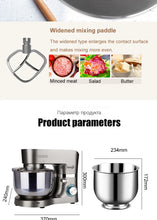 Carregar imagem no visualizador da galeria, Misturador de massas multifuncional com 6 velocidades, potência de 1500 Watts, capacidade 5,5 Litros
